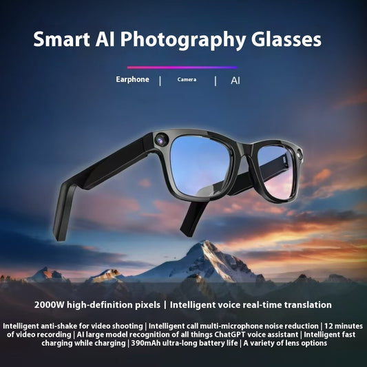 VisionTrack AI Smart Glasses – HD Hands-Free POV Camera with AI Stabilization