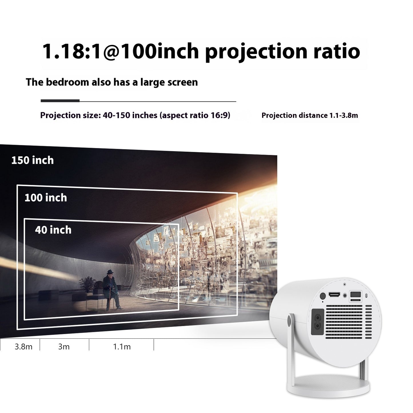 LumoFlex 180° Smart Mini Projector
